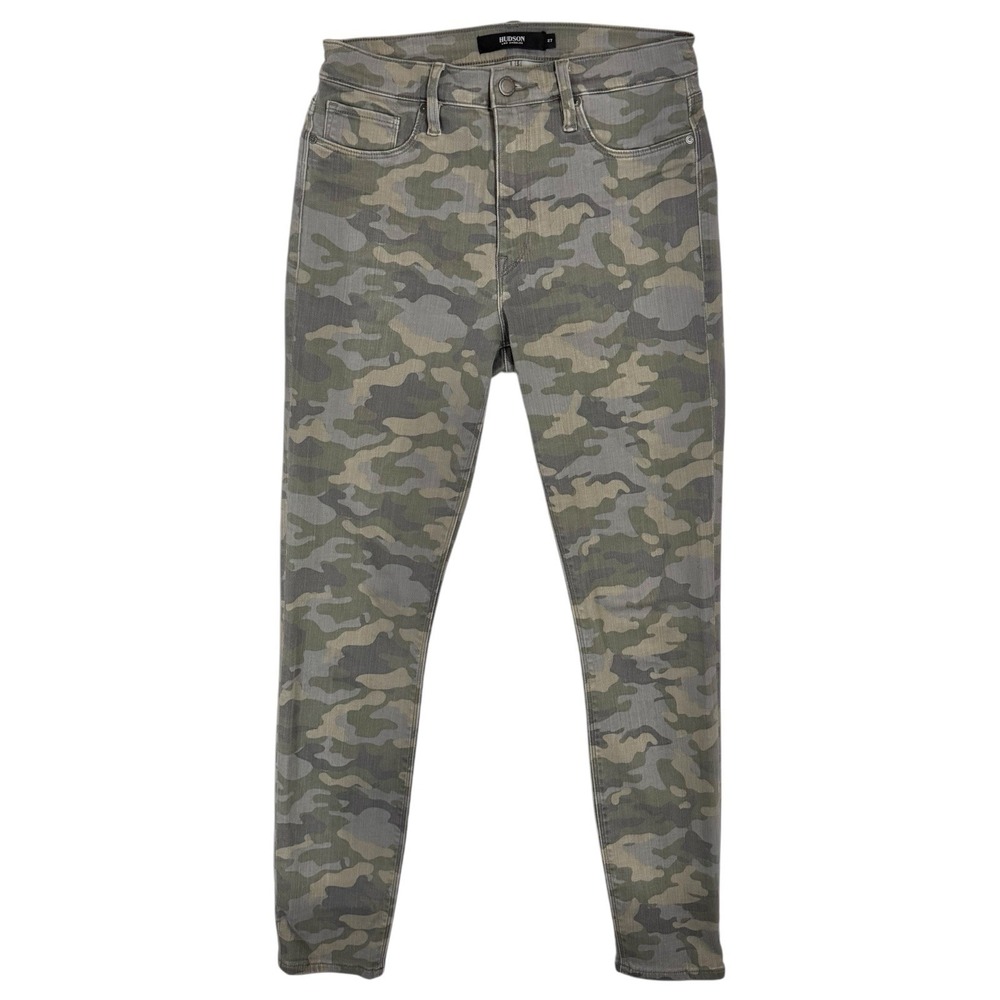 Hudson Barbara High Rise Super‎ Skinny Jeans Size 27 Blue Gray Scam Camo Army